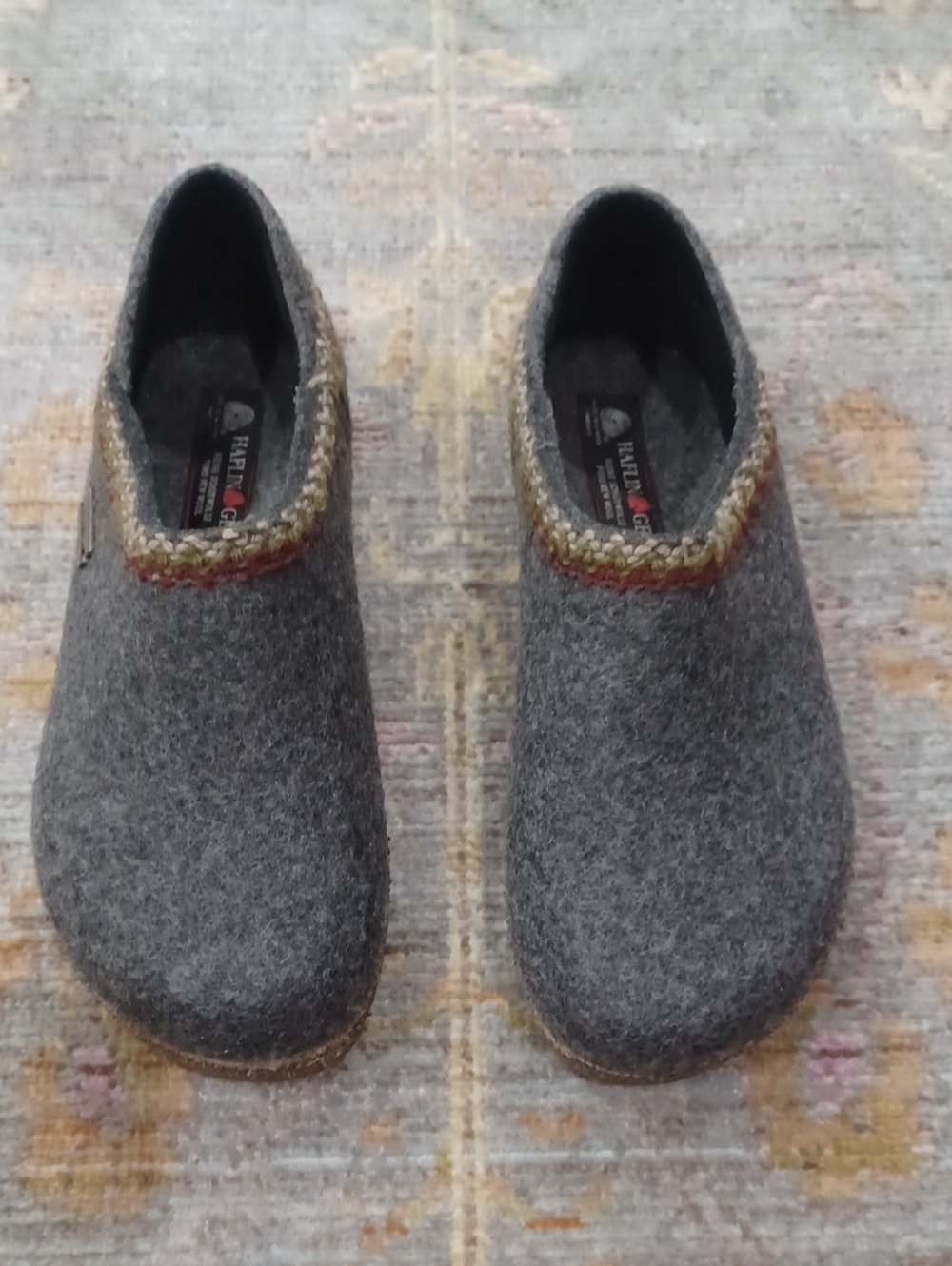 Haflinger GZH Zigzag Wool Felt Clogs